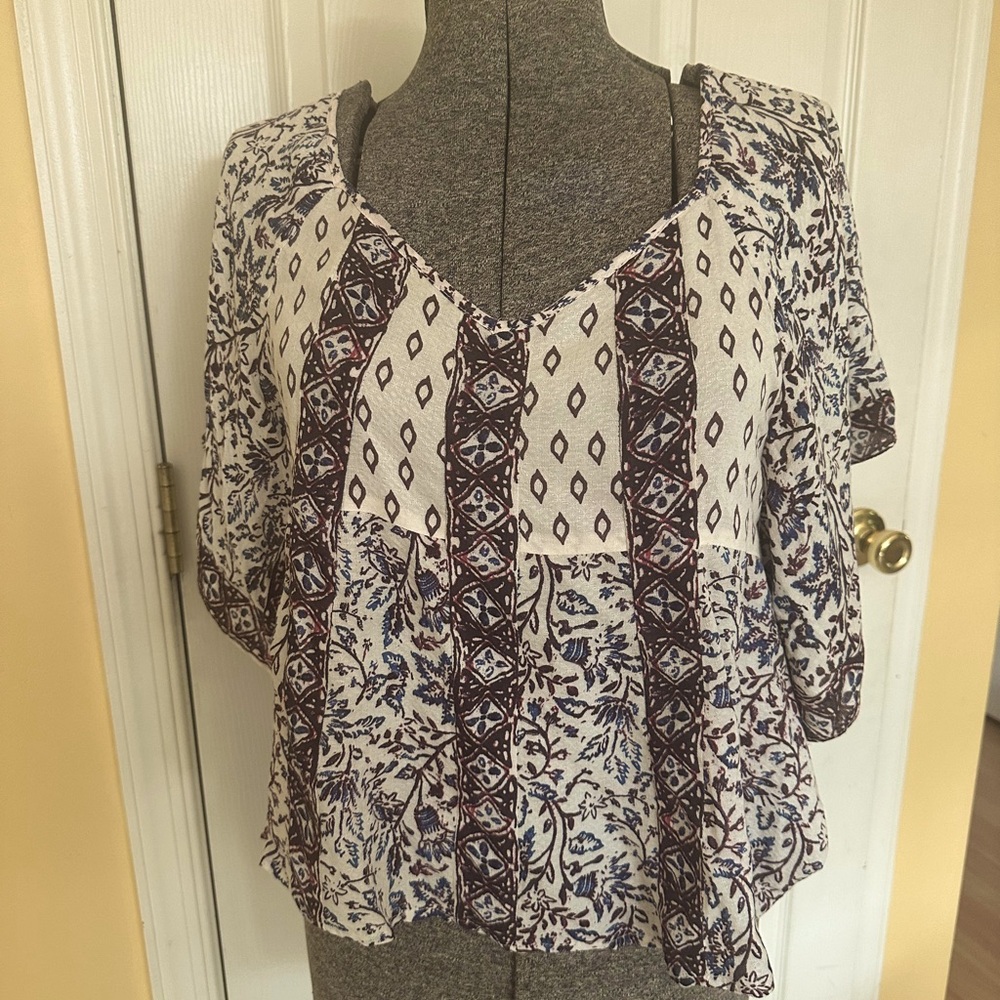 Free People multi colored butterfly top Sz Small